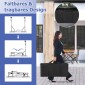 Costway Πτυσσόμενο Τροχήλατο Τραπέζι Μανικιούρ με Ηλεκτρικό Συλλέκτη Σκόνης και Ρυθμιζόμενη LED Λάμπα HB88582DE-WH