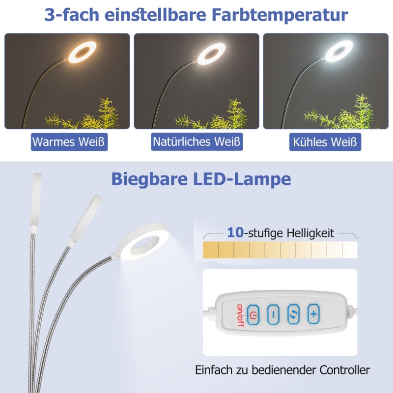 Costway Πτυσσόμενο Τροχήλατο Τραπέζι Μανικιούρ με Ηλεκτρικό Συλλέκτη Σκόνης και Ρυθμιζόμενη LED Λάμπα HB88582DE-WH