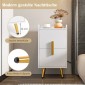Costway Λευκό Κομοδίνο με Φορτιστή, 2 Συρτάρια & USB Θύρες HU10585DE-WH