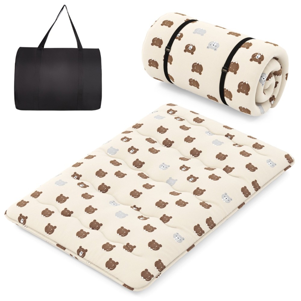 Costway Πολυλειτουργικό Στρώμα 140 x 200 cm  Futon με Αφαιρούμενο Κάλυμμα και Τσάντα Μεταφοράς HU10922CF-D