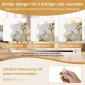 Costway Σετ Καλλωπισμού με Καθρέφτη LED 3 Χρωμάτων & Σκαμπό108 x 40 x 149 εκ. με Σταθμό Φόρτισης HU11107DE-WH+
