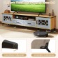 Costway Μπλε Μπαμπού Lowboard TV Schrank με 2 Συρτάρια & 2 Πόρτες για Τηλεοράσεις έως 80 ίντσες HV10745DE-OG+
