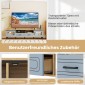 Costway Μπλε Μπαμπού Lowboard TV Schrank με 2 Συρτάρια & 2 Πόρτες για Τηλεοράσεις έως 80 ίντσες HV10745DE-OG+