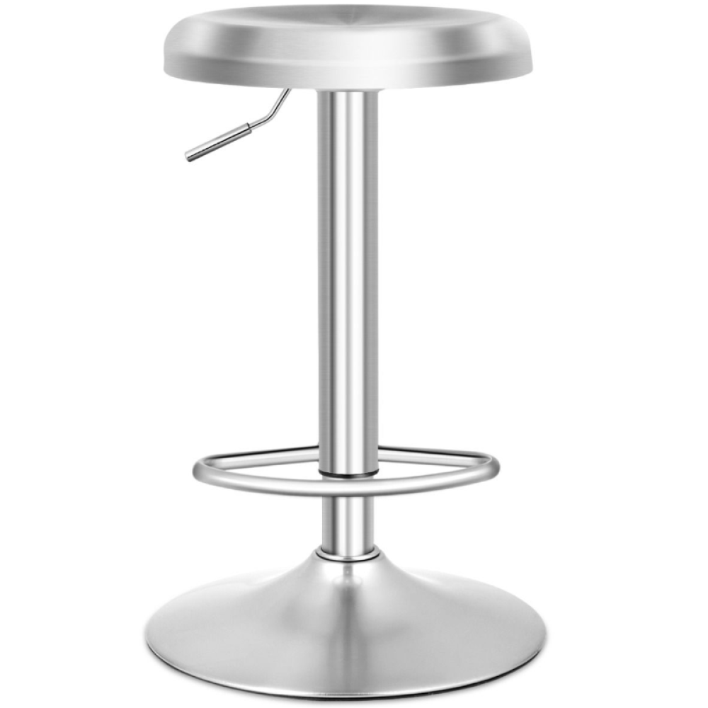 Μεταλλικό Σκαμπό Μπαρ Με Ρυθμιζόμενο Ύψος 39 x 35 x 60-82,5 cm Ασημί Costway HW58848