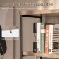 Costway  Βιβλιοθήκη 5 Επιπέδων Βιομηχανικού Στυλ με Μεταλλικό Πλαίσιο και Ξύλινα Ράφια HW59370GR