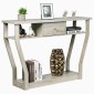 Costway Ξύλινο Κονσόλα με Συρτάρι & Ράφι 120 x 30 x 81 cm Γκρι HW60291GR