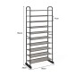 Μεταλλική Παπουτσοθήκη με 10 Ράφια 66 x 29 x 152 cm Costway HW63424