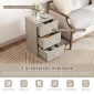 Costway Κομοδίνο με 3 Συρτάρια Υψηλής Γυαλάδας 37 x 34 x 66,5 εκ. σε Τσιμεντογκρί για Κρεβάτι Boxspring HW64165GR