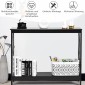 Costway Κομψό Μαύρο Κονσόλα Τραπέζι με 2 Ράφια HW65761BK
