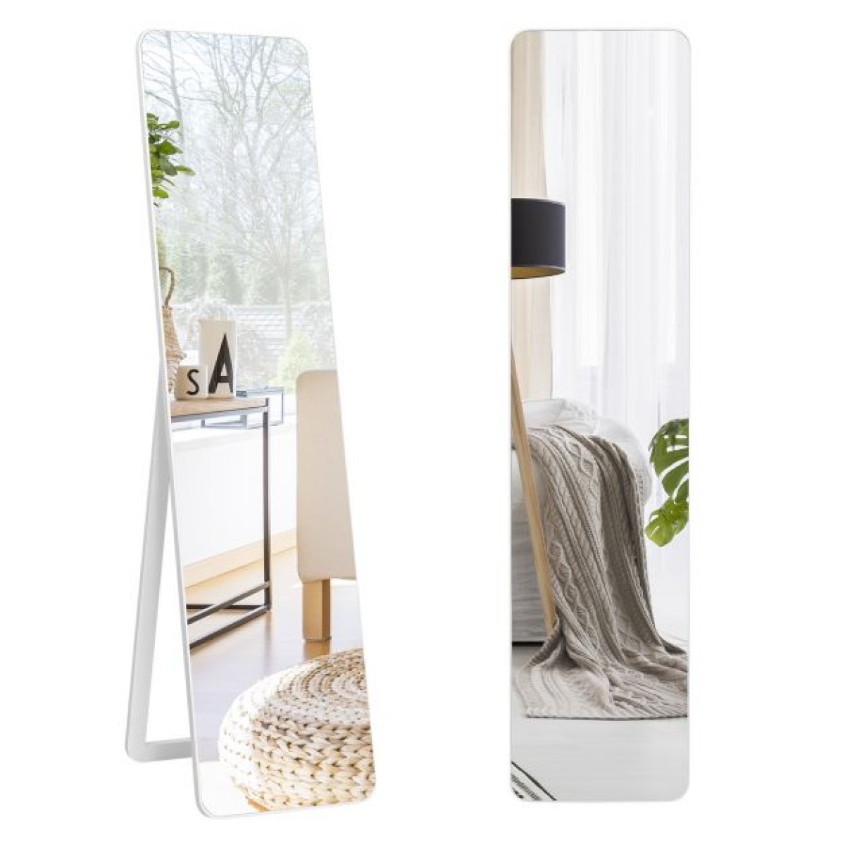 Ολόσωμος Καθρέφτης  Επιδαπέδιος   160 x 37 cm COSTWAY HW66089WH