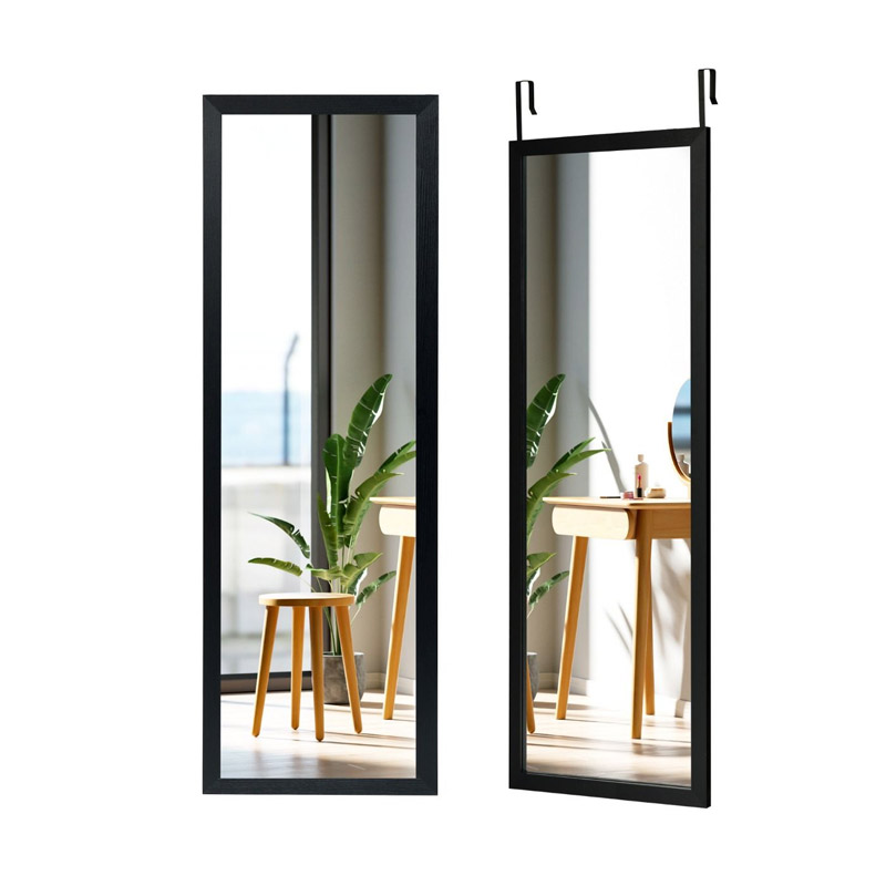 Ολόσωμος Ξύλινος Καθρέπτης Τοίχου 120 x 37 cm Costway HW66332BK