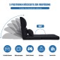 Costway Ρυθμιζόμενη Μαύρη Καρέκλα Δαπέδου με Μαξιλάρι HW66919BK