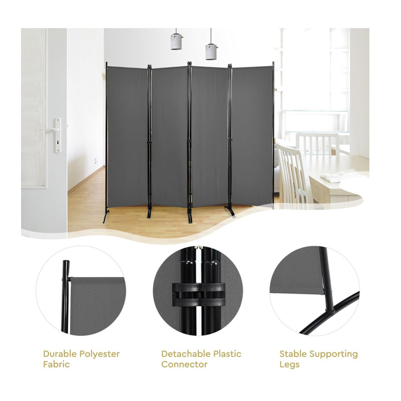 Μεταλλικό Διακοσμητικό Παραβάν 220 x 51 x 173 cm Costway HW68273GR