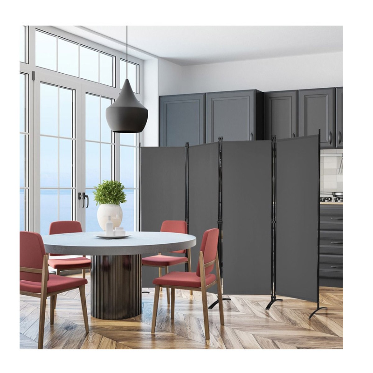 Μεταλλικό Διακοσμητικό Παραβάν 220 x 51 x 173 cm Costway HW68273GR