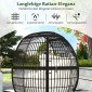 Costway Υπερμεγέθης Καρέκλα Κήπου Rattan με Σκαμπό και Μαξιλάρια HW74057WH+
