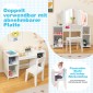 Costway Σετ Τουαλέτας & Καρέκλας για Παιδιά 2-σε-1 Πριγκιπικό Μακιγιάζ Λευκό HY10142WH