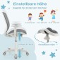 Costway Εργονομική Παιδική Καρέκλα Γραφείου με Ρυθμιζόμενο Ύψος και Φρένο Καθίσματος - Γκρι HY10192HS