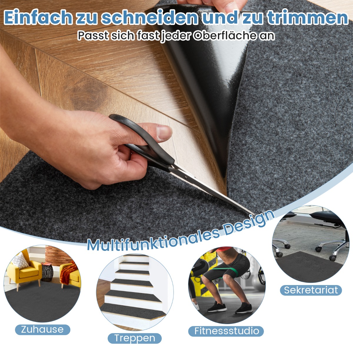 Costway Αντιολισθητικό Χαλάκι Γκαράζ 252,5 x 221 cm Αδιάβροχο και Ανθεκτικό στο Λάδι HZ10203