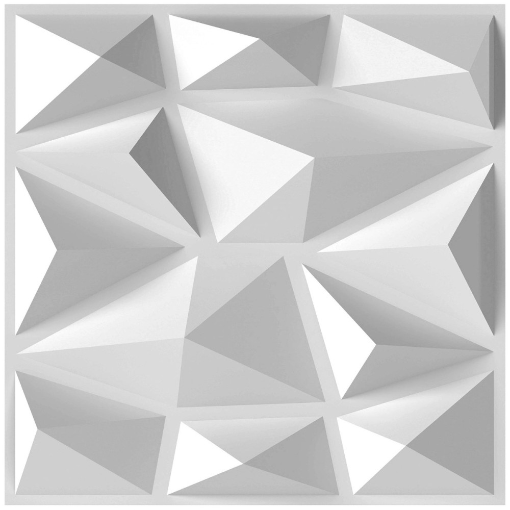Costway Σετ 50 τμχ Διακοσμητικά Πάνελ PVC Diamond 30x30 εκ. Λευκό HZ10349WH