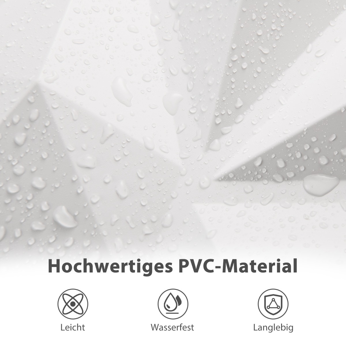 Costway Σετ 50 τμχ Διακοσμητικά Πάνελ PVC Diamond 30x30 εκ. Λευκό HZ10349WH