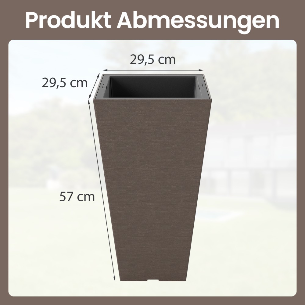 Costway Καφέ Ανθεκτικές Γλάστρες με Εσωτερική Γλάστρα και Οπές Αποστράγγισης HZ10369BN-2