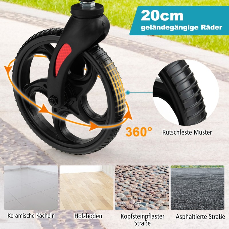 Costway  Ελαφρύς 2 σε 1 Αναπηρικό Καροτσάκι & Πτυσσόμενος Περιπατητήρας 6 Επιπέδων Ρυθμιζόμενου Ύψους Μαύρο 85-98 εκ JH10012BK