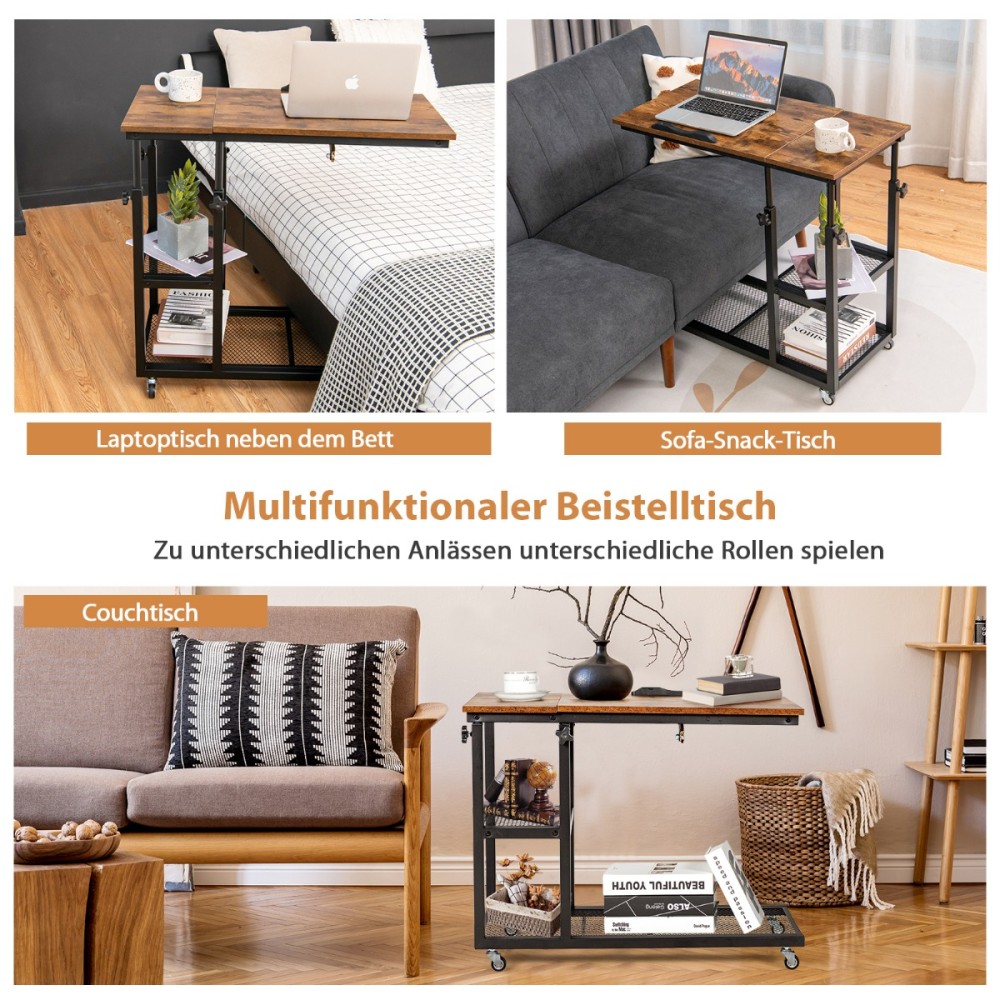 Costway  Πολυλειτουργικό Τραπέζι Κρεβατιού με Ρυθμιζόμενη Κλίση και Ύψος JV10205CF