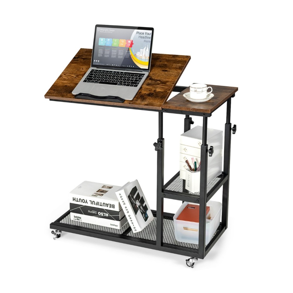 Costway  Πολυλειτουργικό Τραπέζι Κρεβατιού με Ρυθμιζόμενη Κλίση και Ύψος JV10205CF