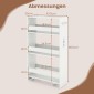 Costway Λευκό Καρότσι Κουζίνας με Ρόδες, 4 Επιπέδων, Πλάτους 20 εκ., Λεπτό 80,5 x 20 x 47,5 cm JV11646DE-BB