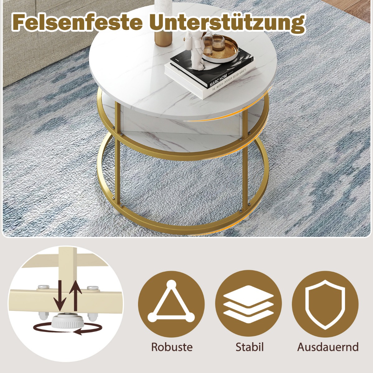 Costway Πολυλειτουργικό Σαλόνι Τραπεζάκι με Ρυθμιζόμενο Ύψος και Κρυφό Αποθηκευτικό Χώρο JV11826WH