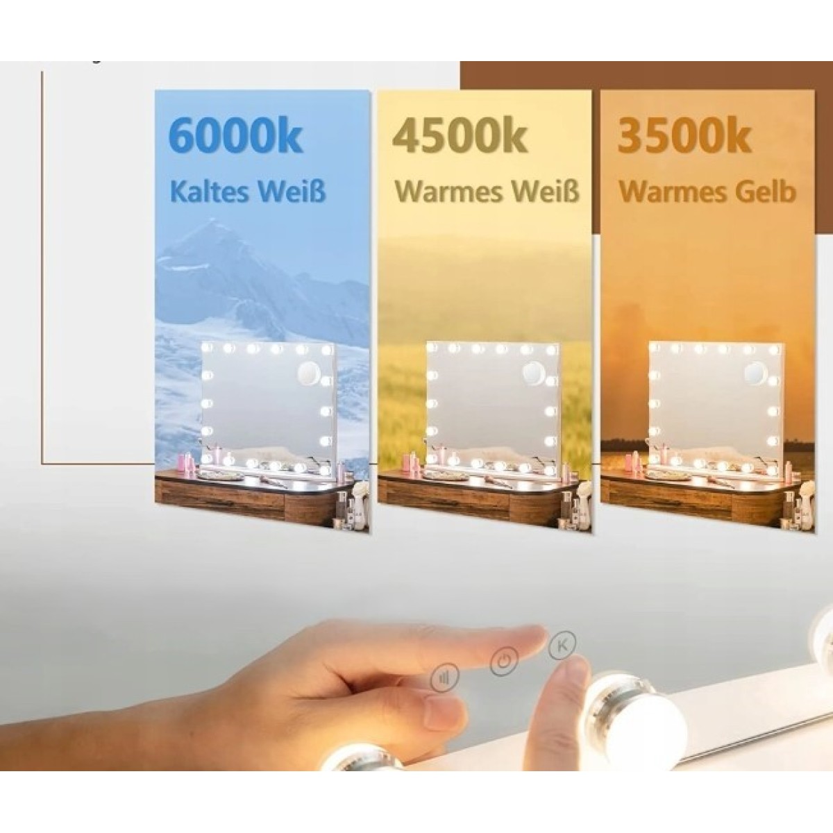 Costway Καθρέπτης Μακιγιάζ με LED Φωτισμό 65 x 14 x 52.5 cm JV11894WH