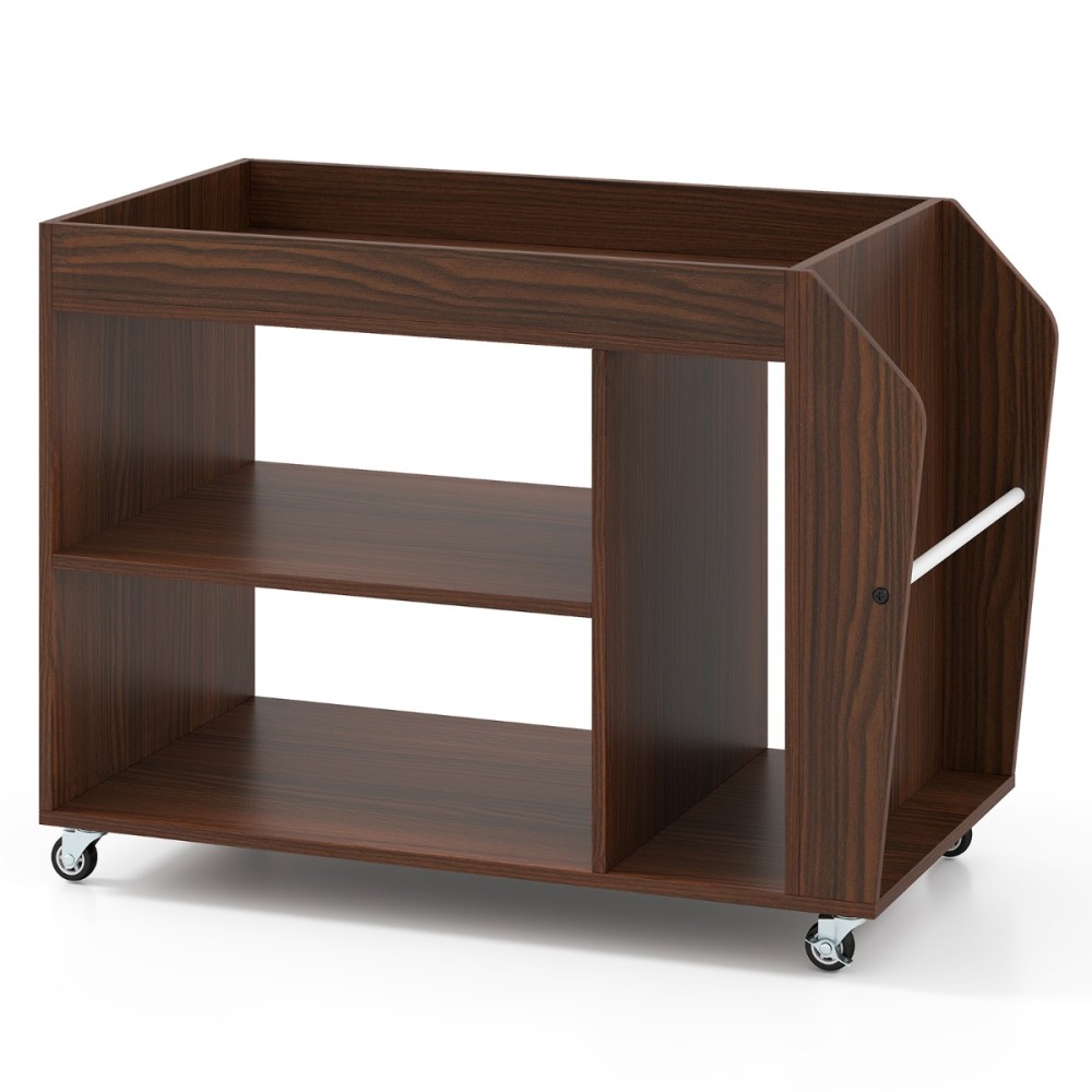 Βοηθητικό Τραπεζάκι Καρυδιάς 76 x 39,5 x 55cm JV12508WT Costway