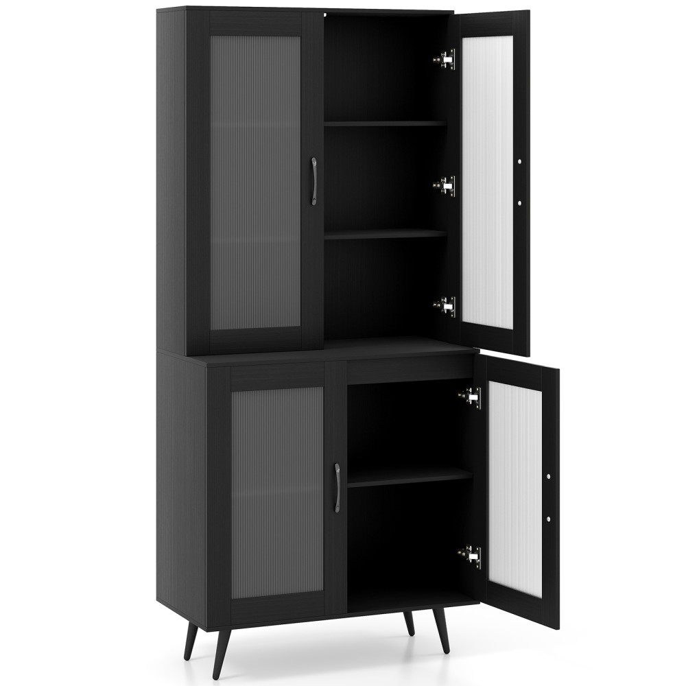 Costway Κομψό Πολυχρηστικό Ντουλάπι 60 x 35,5 x 42 cm με Ρυθμιζόμενα Ράφια και Μεταλλικά Πόδια JV12652DK+
