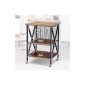 Costway Τροχήλατη Καφέ Ραφιέρα 3 Επιπέδων 52x45x75 cmJV12662DE-CF