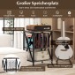 Costway Πλαϊνό Τραπέζι με Σταθμό Φόρτισης & Διαχωριστικό Ραφιέρα Πικάπ CD Ρολό ΓκριJV12662DE-GR