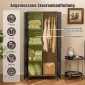 Costway  Πλεκτή Ντουλάπα Αποθήκευσης PE-Rattan με Ράγα & 4 Ράφια 72 x 50 x 157 cm  Μαύρο JZ10260DK