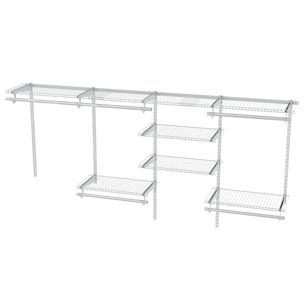 Costway Επεκτάσιμο Λευκό DIY Ανοιχτό Κρεμαστό Σύστημα Ρούχων 122-244cm JZ10353WH