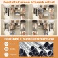 Costway Επεκτάσιμο Λευκό DIY Ανοιχτό Κρεμαστό Σύστημα Ρούχων 122-244cm JZ10353WH