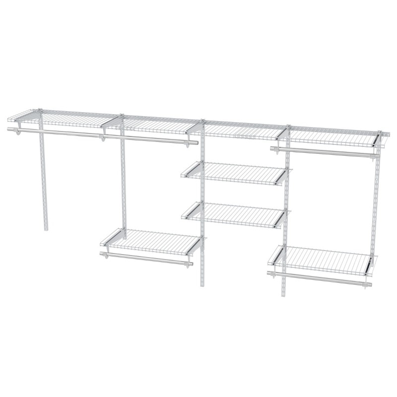 Costway Επεκτάσιμο Λευκό DIY Ανοιχτό Κρεμαστό Σύστημα Ρούχων 122-244cm JZ10353WH