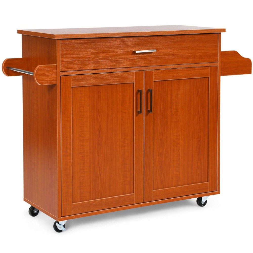 Costway Πολυλειτουργικό Καροτσάκι Κουζίνας με Χώρο Αποθήκευσης και Ρυθμιζόμενο Ράφι KC51983CF