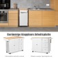 Costway Κινητό Νησίδα Κουζίνας με Επιφάνεια Εργασίας και Συρτάρια 136 x 76 x 91 cm Λευκό KC54246WH+