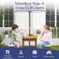 Costway τραπέζι πικνίκ με ομπρέλα & παγκάκια σετ τραπεζιού και πάγκου μπλε NP10754BL