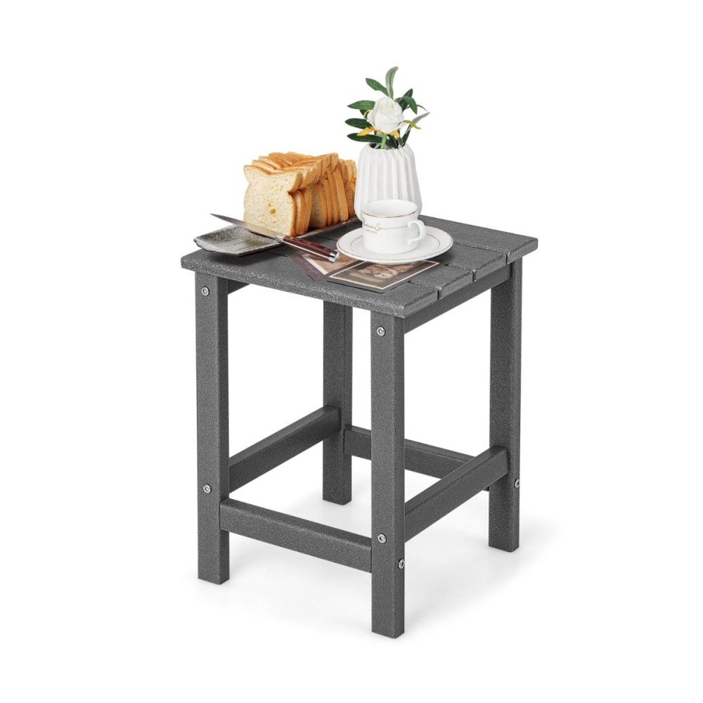 Costway Γκρι Ανθεκτικό Τραπέζι HDPE Adirondack 36x36x47 εκ. NP10939GR