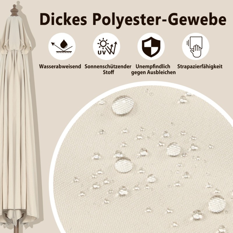 Costway  Μεγάλη και Πολυλειτουργική Ομπρέλα Βεράντας με Ρυθμιζόμενη Κλίση και Ανθεκτικό Πολυεστέρα NP11075BE