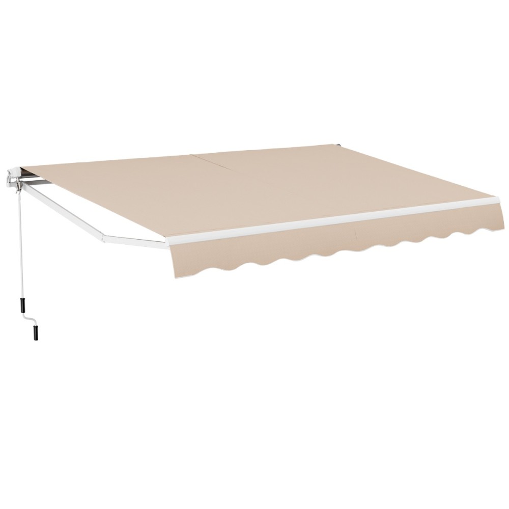 Costway Πέργκολα Μπαλκονιού με Μανιβέλα 400x250 cm Μπεζ NP11203BE