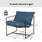 Costway  Σετ 2 Εργονομικών Καρεκλών Sling 71 x 71 x 61cm Μπλε NP11355NY-2