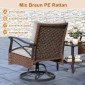 Costway Σετ Επίπλων Κήπου Rattan με 2 Περιστρεφόμενες Κουνιστές Καρέκλες NP11575BN