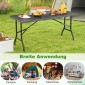 Costway Πτυσσόμενο Τραπέζι Camping με HDPE Επιφάνεια & Χειρολαβή 152 x 70 cm NP11840BK