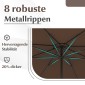 Costway Ομπρέλα Κήπου 350 cm με Μανιβέλα, 8 Ακτίνες, Καφέ, 250 x 360 x 360 cm NP12131CF