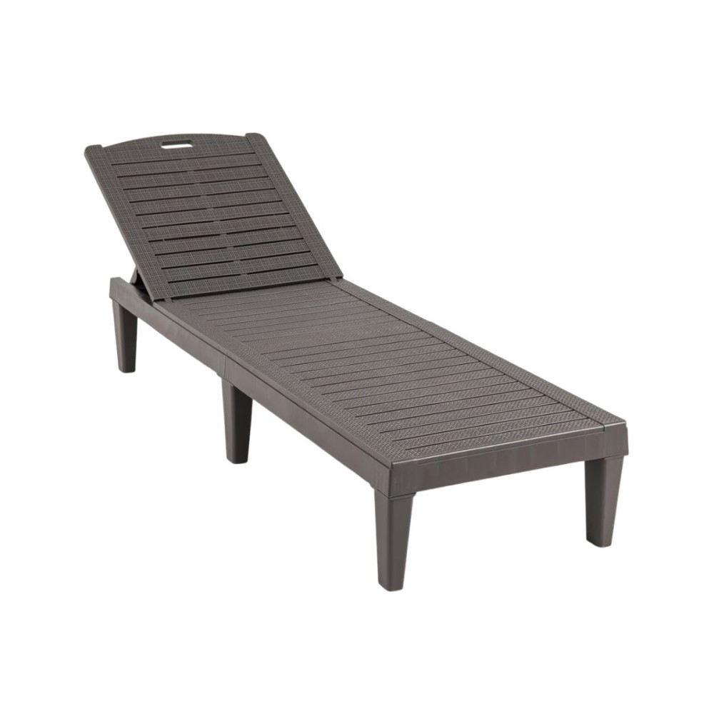 Costway Σετ 2 Ξαπλώστρες Κήπου με Ρυθμιζόμενη Πλάτη Καφέ Πλαστικό NP12482CF-2